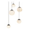 Modern Forms by WAC Lighting Modern Forms Pisces Black LED Multi-Light Pendant with Globe Shade PD-34405R-BK