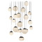 Modern Forms by WAC Lighting Modern Forms Pisces Black LED Multi-Light Pendant with Globe Shade PD-34421R-BK