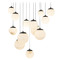 Modern Forms by WAC Lighting Modern Forms Pisces Black LED Multi-Light Pendant with Globe Shade PD-34413S-BK