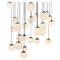 Modern Forms by WAC Lighting Modern Forms Pisces Black LED Multi-Light Pendant with Globe Shade PD-34425S-BK