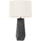 Troy Lighting Troy Lighting Coronado Patina Brass & Ceramic Ash Black LED Table Lamp with Drum Shade PTL1129-PBR/CHB