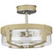 Progress Lighting Progress Lighting Point Dume-Rockdance Antique Nickel & Beige Leather Semi-Flushmount Light P350143-081