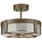 Progress Lighting Progress Lighting Point Dume-Rockdance Aged Brass & Dark Brown Leather Semi-Flushmount Light P350143-161