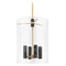 Corbett Lighting Corbett Lighting Adonis Vintage Brass & Black Marble LED Pendant Light with Cylindrical Shade 359-22-VB