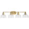 Progress Lighting Progress Lighting Elara 6-Light Vintage Brass Bath Vanity Light P300398-163