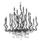 Corbett Lighting Corbett Lighting Aveline Black Silver Leaf Crystal Chandelier 414-48-BSL