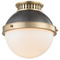 Hudson Valley Lighting Hudson Valley Lighting Latham Aged Brass & Antique Distressed Bronze Flushmount Light 4009-ADB