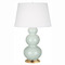 Robert Abbey Lighting Robert Abbey Lighting Triple Gourd Cleadon / Antique Natural Brass Table Lamp with Empire Shade 369X