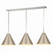 Z-Lite Z-Lite Eaton Brushed Nickel Multi-Light Pendant with Conical Shade 6011P18-3L-BN