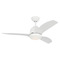 Visual Comfort Fan Collection Visual Comfort Fan Collection Avila Coastal 44 LED Matte White LED Ceiling Fan with Light 3AVLCR44RZWD