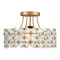 Currey and Company Lighting Currey and Company Spring Flower Frosted / Glossy White / Brass Semi-Flushmount Light 9000-1345