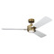Visual Comfort Fan Collection Harris 56-Inch LED Smart Fan in Hand Rubbed Antique Brass & White by VC Fan 3HASM56HABD