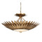 Currey and Company Lighting Currey and Company Plumage Antique Brass / White LED Pendant Light with Bowl / Dome Shade 9000-1360