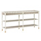 Currey and Company Lighting Currey and Company Aster Off-White & Fog & Polished Brass Sofa Table 3000-0263