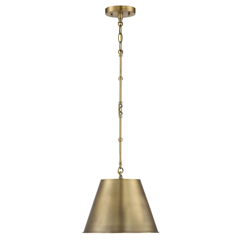 Savoy House Lighting Alden Warm Brass Pendant Light with Empire Shade at  Destination Lighting