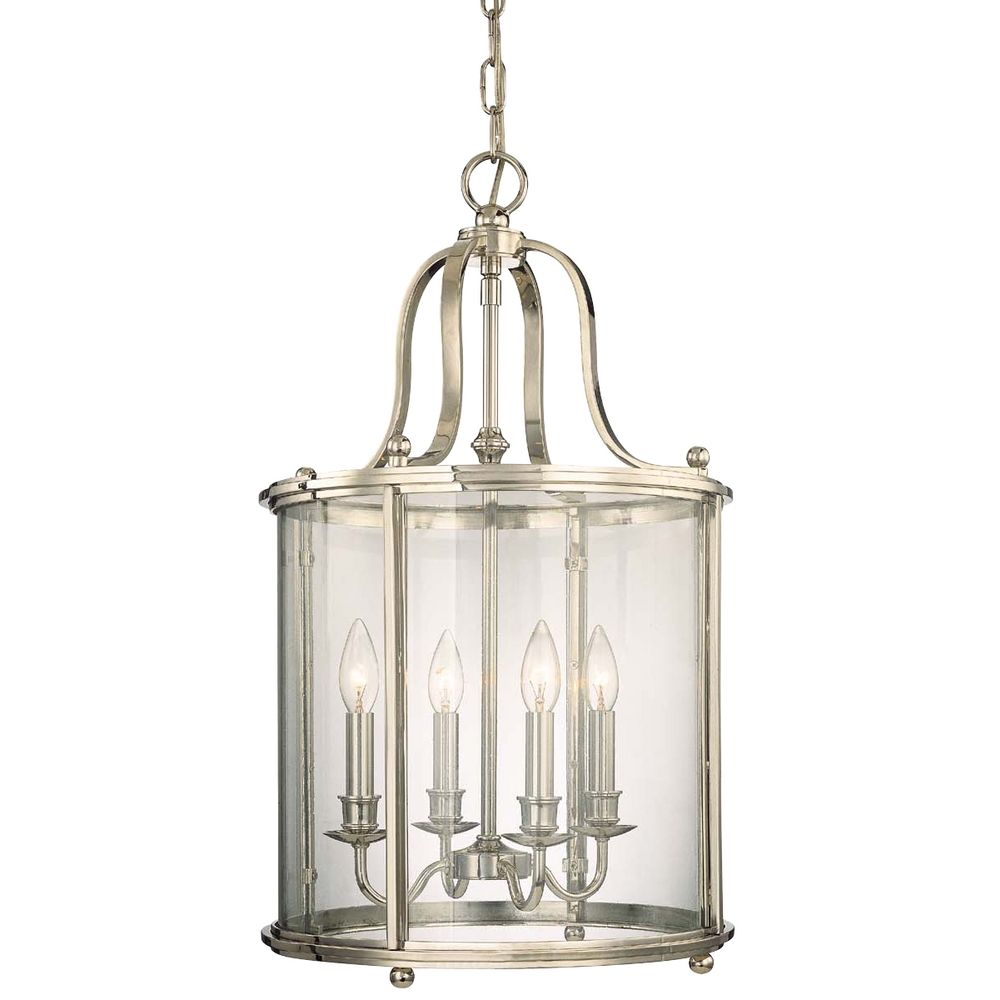 Polished Nickel Cage Chandelier With Four Lights 1315 Pn Hover Or To Zoom