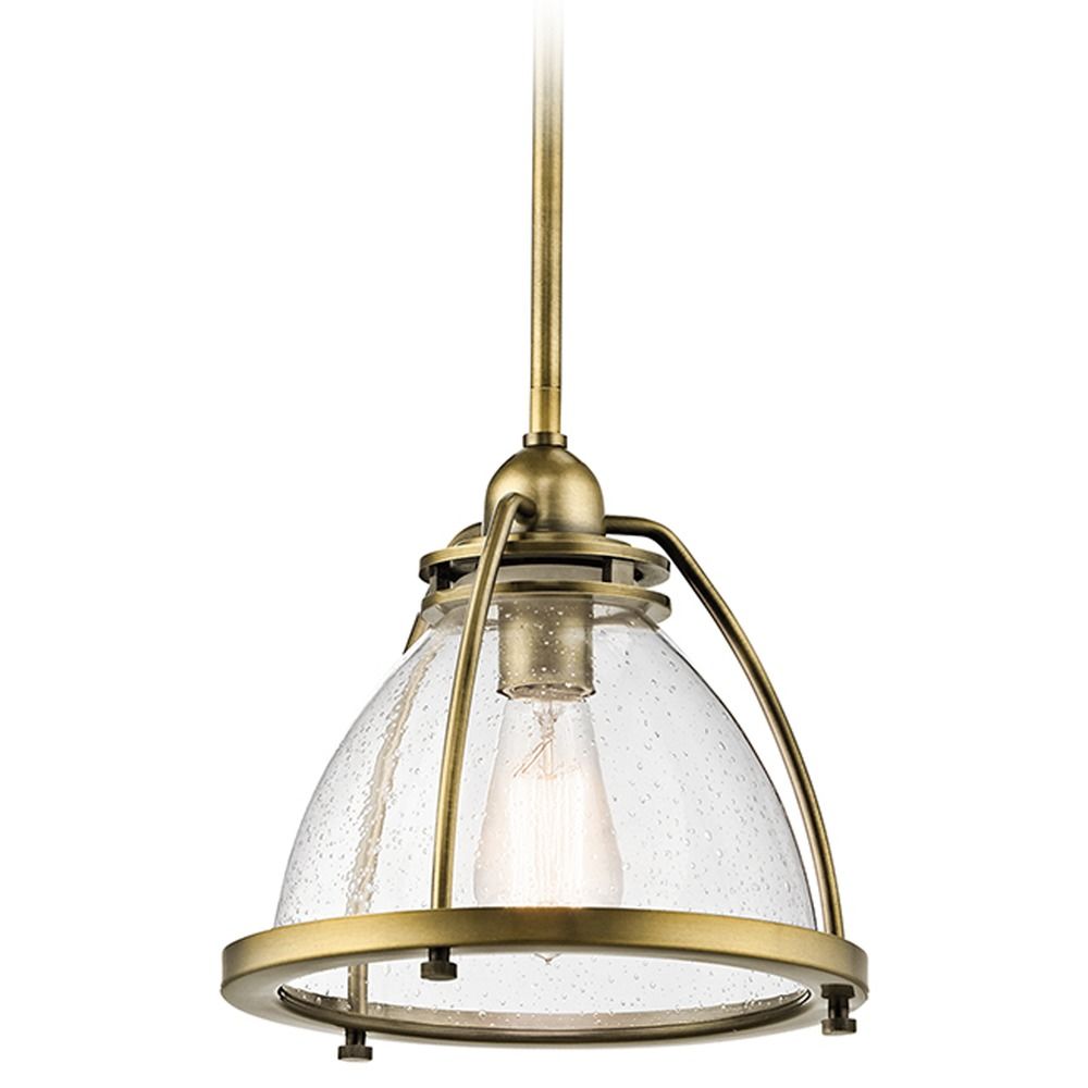 Seeded Glass Pendant Light Brass Kichler Lighting At Destination