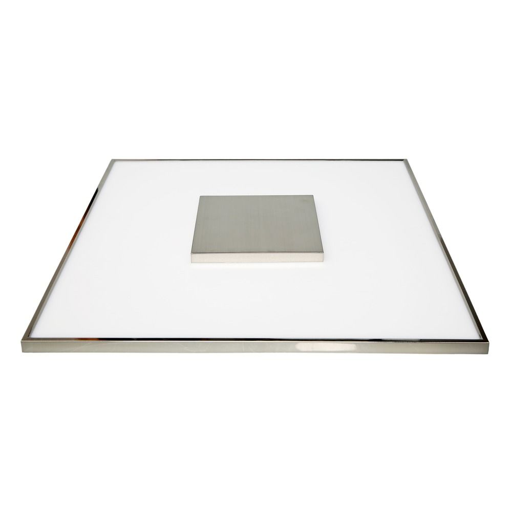 Satco 17 Inch Square Brushed Nickel Led Flush Mount Light 31 5w 120 277v 3000k 2200lm 62 1530 Destination Lighting