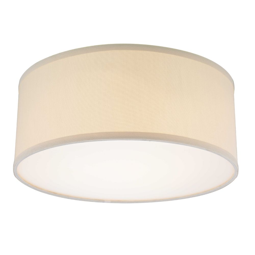 Decorative Ceiling Trim For Recessed Lights With Beige Drum Shade At Destination Lighting