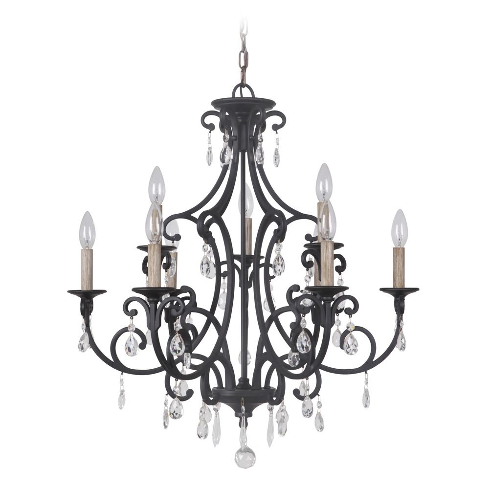 Matte black clearance crystal chandelier