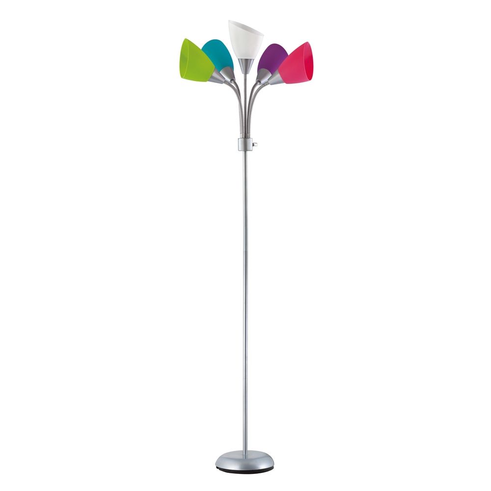Contemporary Floor Lamp With Five Multi Colored Adjule Shades Design Trends Lighting Contemporary Floor Lamp With Five Multi Colored Adjule Shades 19002 343