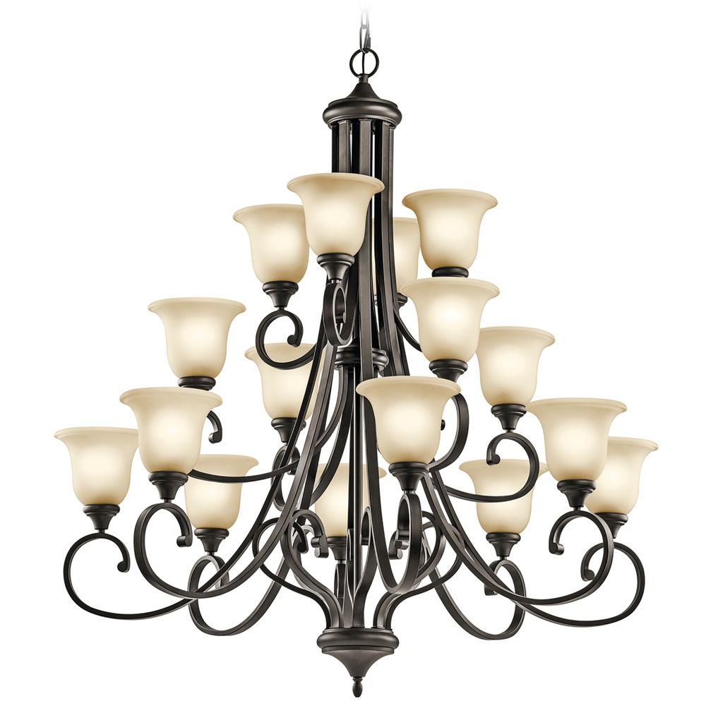 Kichler Monroe 3 Tier 16 Light Chandelier In Olde Bronze 43192oz Hover Or To Zoom