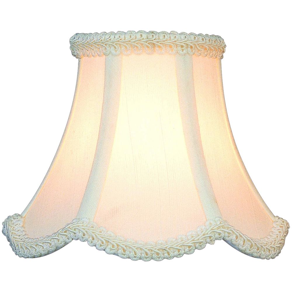 White Scalloped Lamp Shade With Clip On Assembly Ch527 6 Hover Or To Zoom