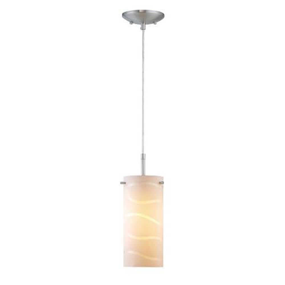 Lite Source LS-19991WHT Pacifica Pendant Lamp with White Glass Shade White HI-Lite Source
