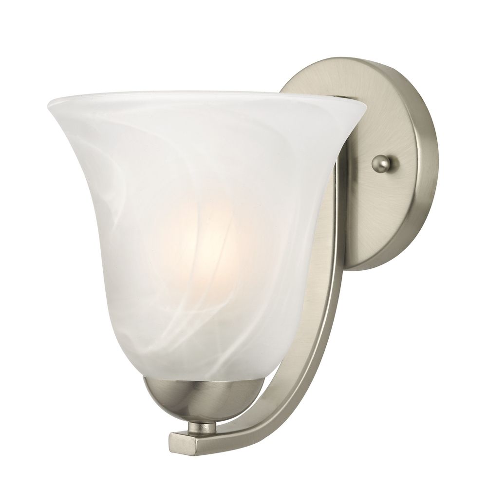 Sconce with Alabaster Glass in Satin Nickel Finish | 585-09 GL9222-ALB ...