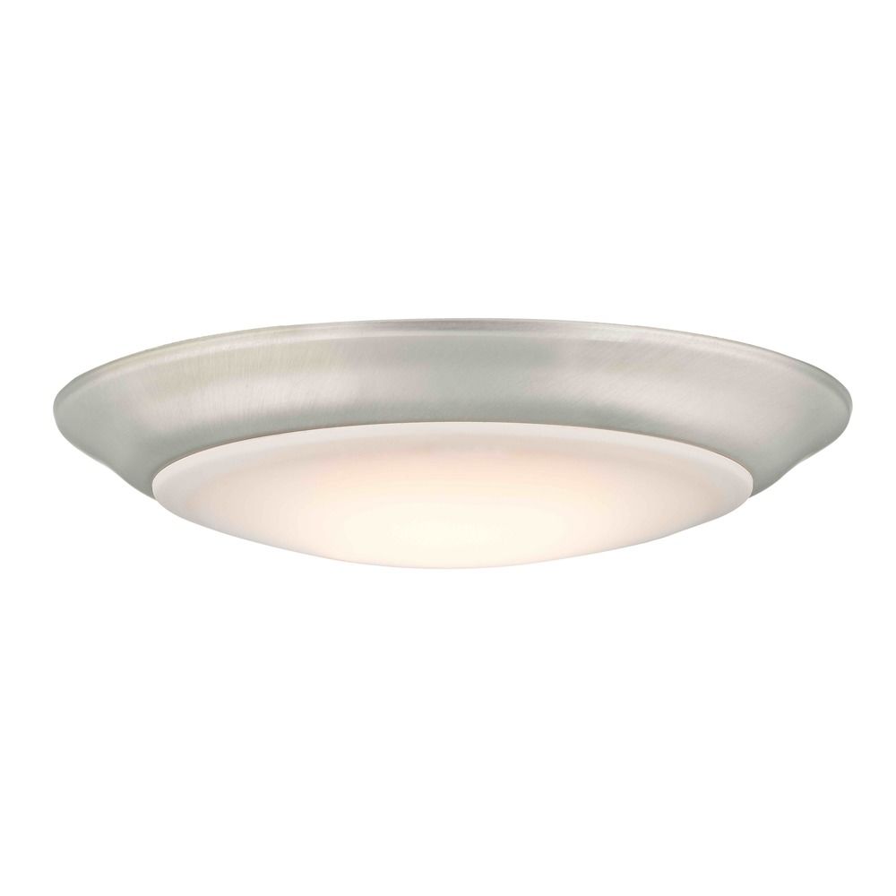 LED Low Profile Satin Nickel Flush Mount Ceiling Light ...