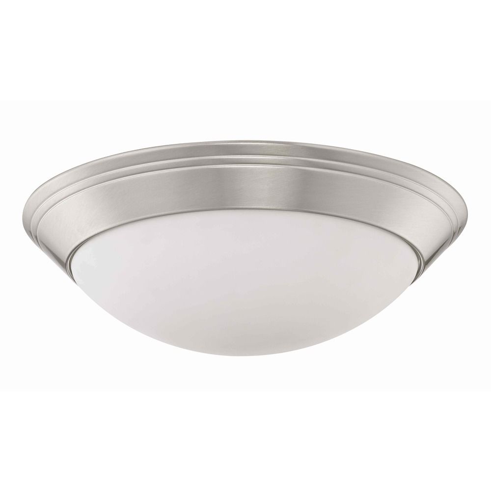 Pau Satin Nickel Flushmount Light 14 Inches Wide