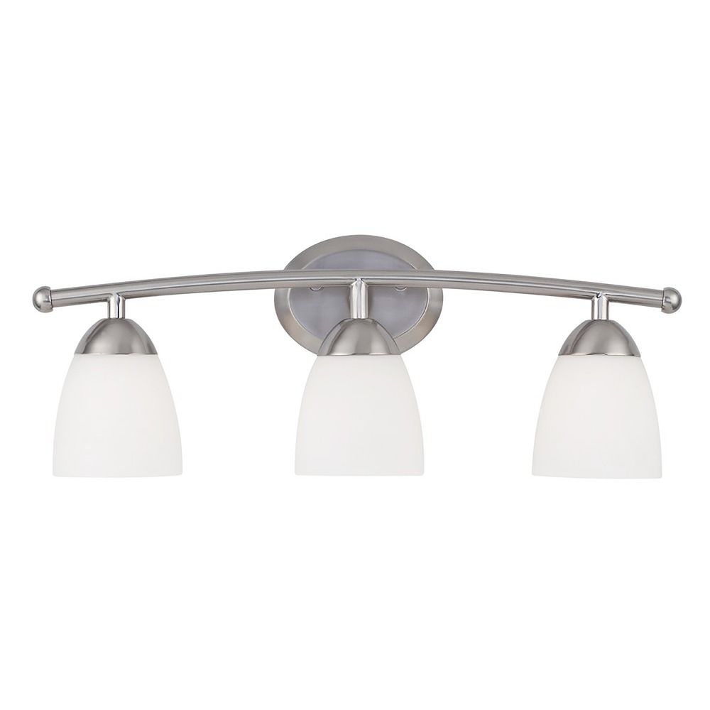 Modern Bathroom Light With White Glass In Satin Nickel Finish 8943 Design Classics Lighting Modern Bathroom Light With White Glass In Satin Nickel Finish 8943 09