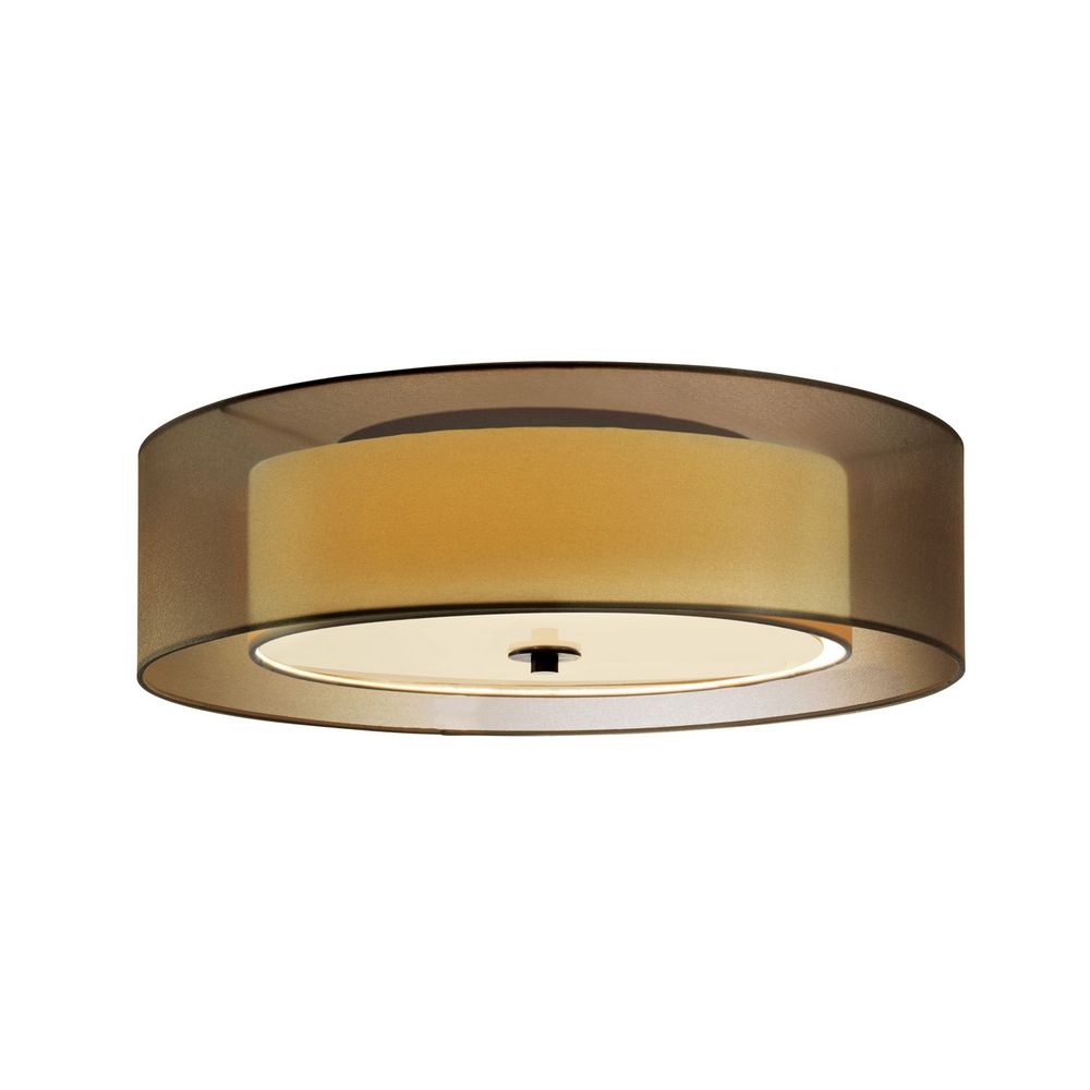 Sonneman lighting modern flushmount light with brown shades in black brass finish 6013 51f hover or click to zoom