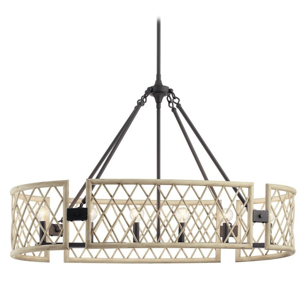 Kichler Lighting Oana White Washed Wood Chandelier 52078www Destination Lighting