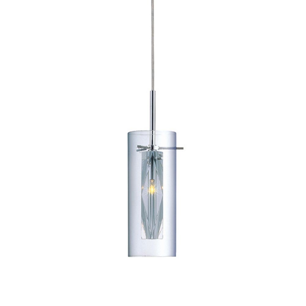 Clarte Cylindrical Mini Pendant With Crystal Accent Ls 19959c Clr Hover Or To Zoom