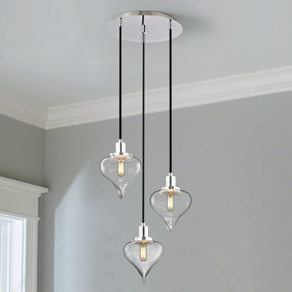 Modern Teardrop Multi-Pendant Light in Chrome Finish | GL1055 | Destination Lighting