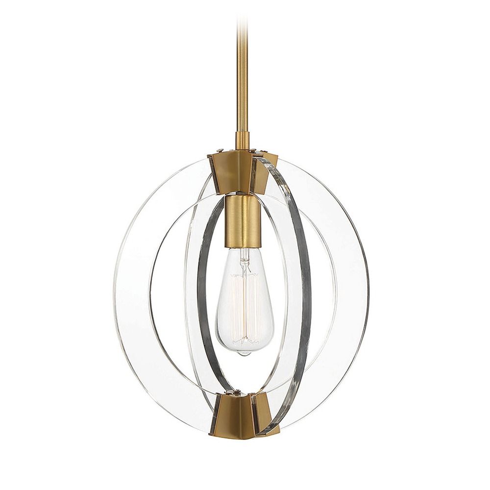 warm brass pendant light epsilon collection by savoy house 7 9160