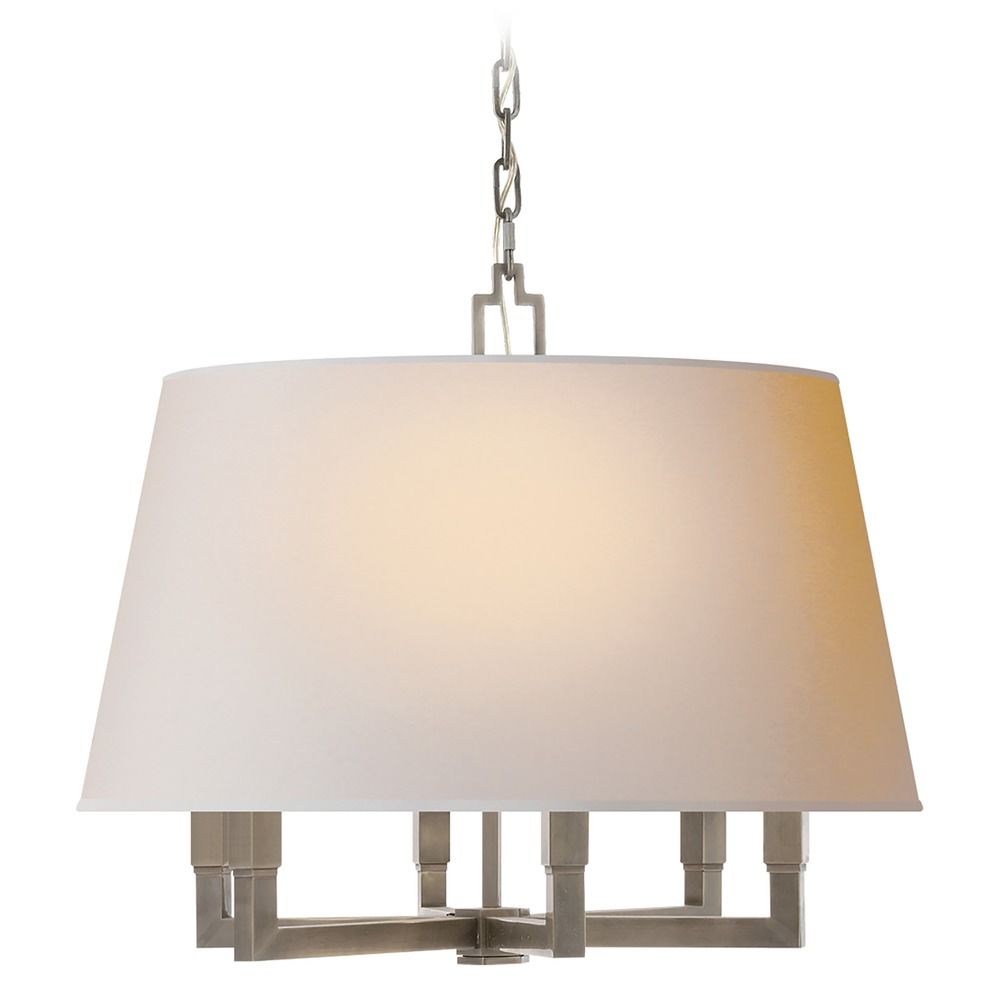 E.F. Chapman Square Tube Hanging Shade in Nickel by Visual Comfort