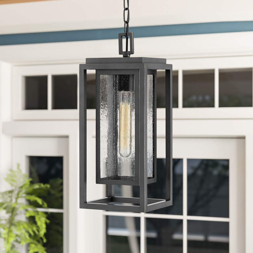 Republic 16.75-Inch 12V Outdoor Hanging Lantern in Black at Destination  Lighting