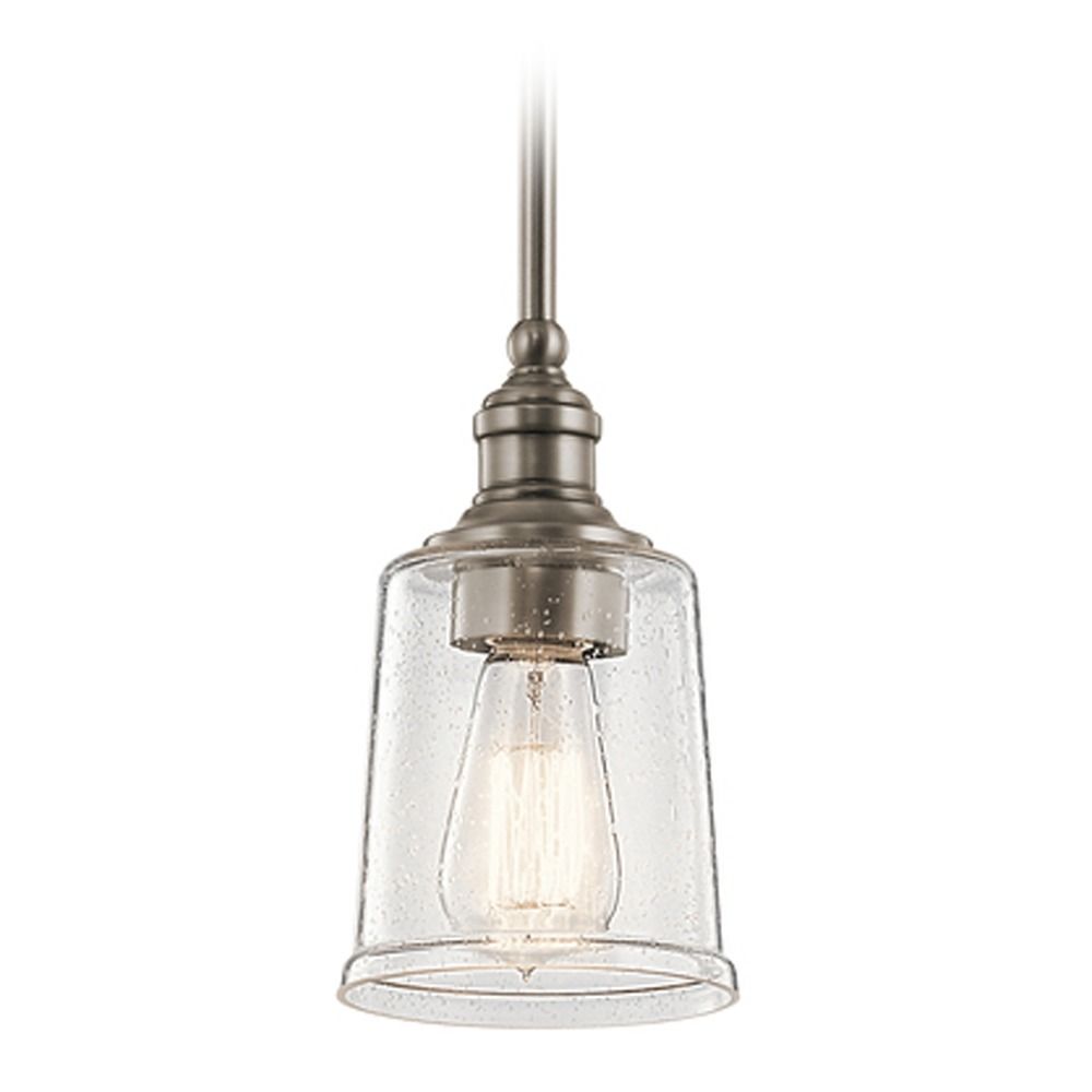 Seeded Glass Mini Pendant Light Pewter Kichler Lighting At Destination