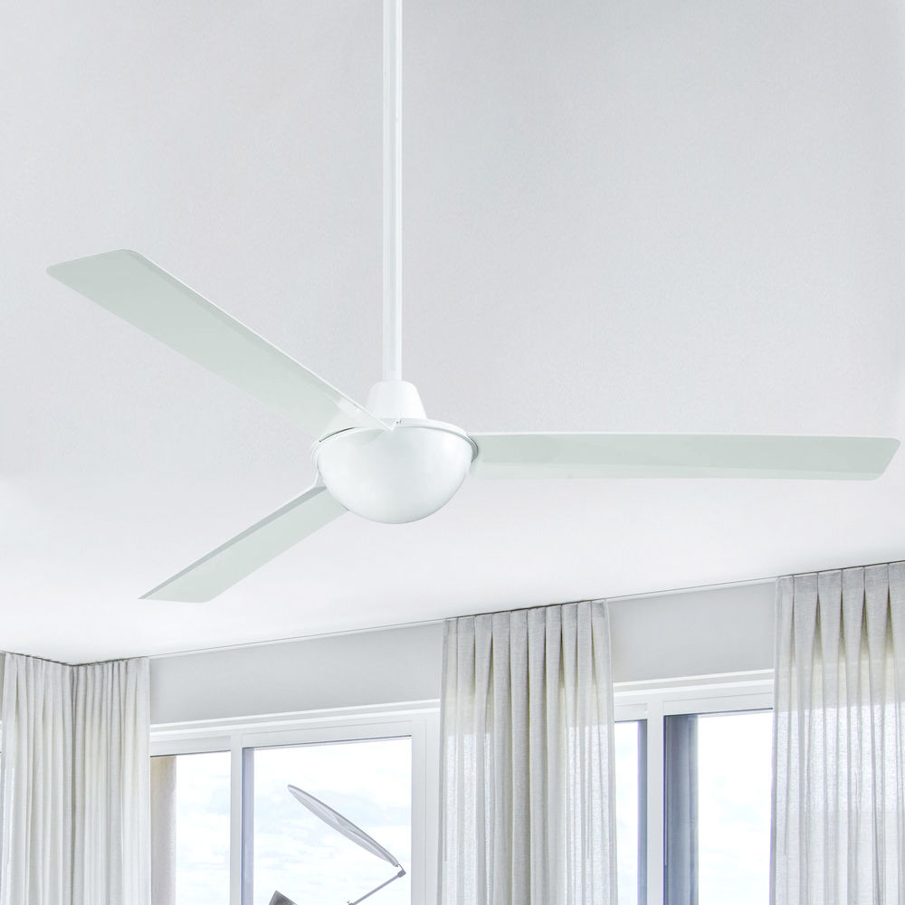 52 Inch Modern Ceiling Fan Without Light In White Finish F833 Wh