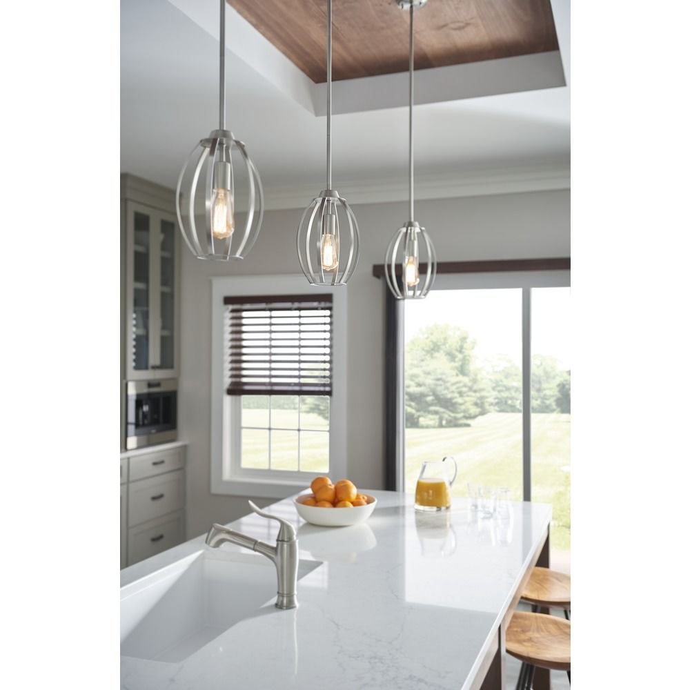 Kindri Metal Pendant Light Brushed Nickel Pendant Lighting For