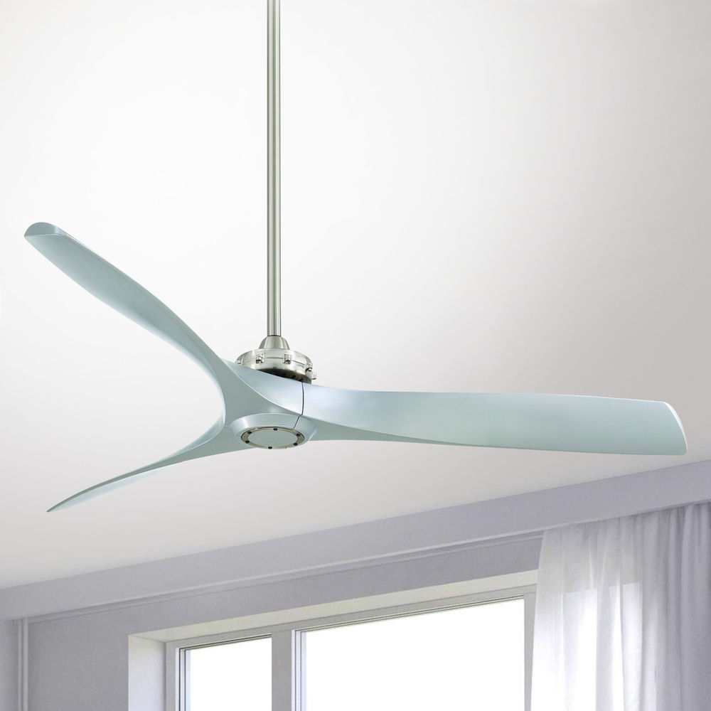 60 Inch Modern Ceiling Fan Without Light In Brushed Nickel Finish