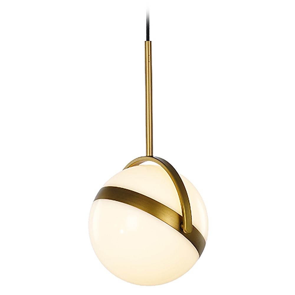 Globo 6.38-Inch Satin Gold LED Pendant by Lighting | PD301001SG Destination Lighting