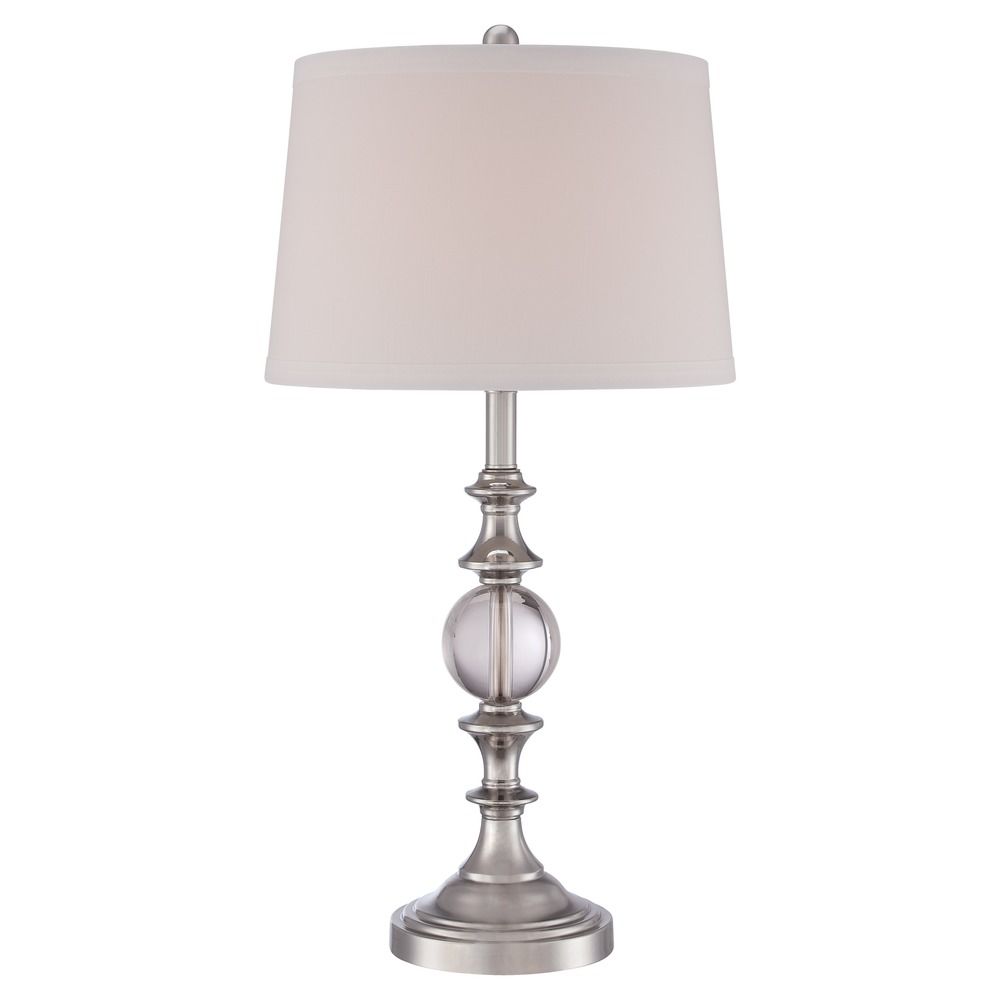Quoizel Brushed Nickel Table Lamp With Empire Shade Q1634tbn Quoizel Brushed Nickel Table Lamp With Empire Shade Q1634tbn Destination Lighting