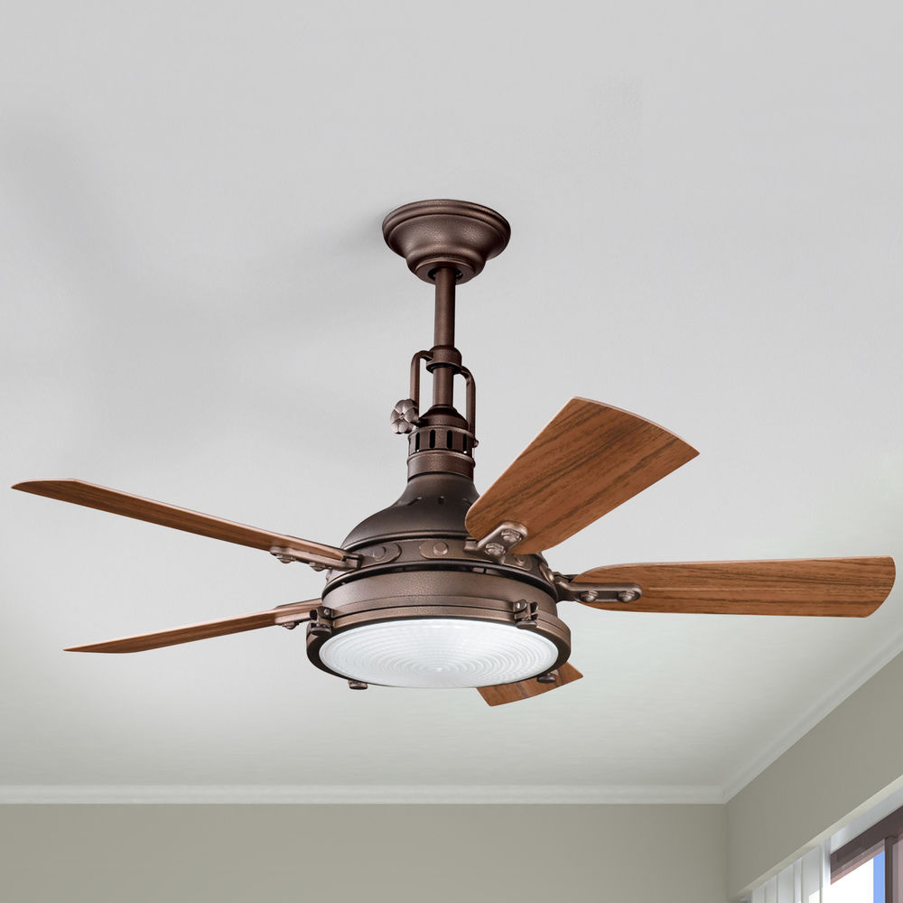 Kichler Ceiling Fan With Light Kit In Weathered Copper Finish