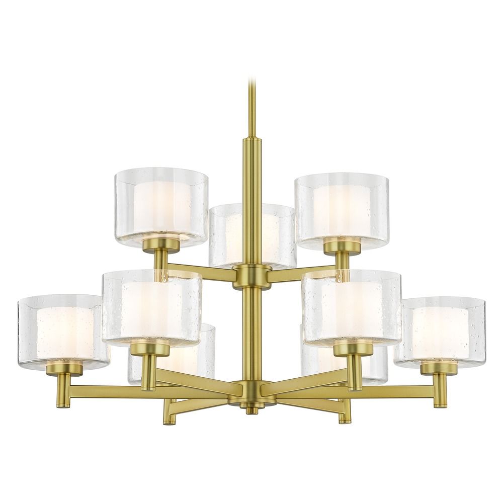 Seeded Glass Chandelier Brass 2949 12 Destination Lighting Image