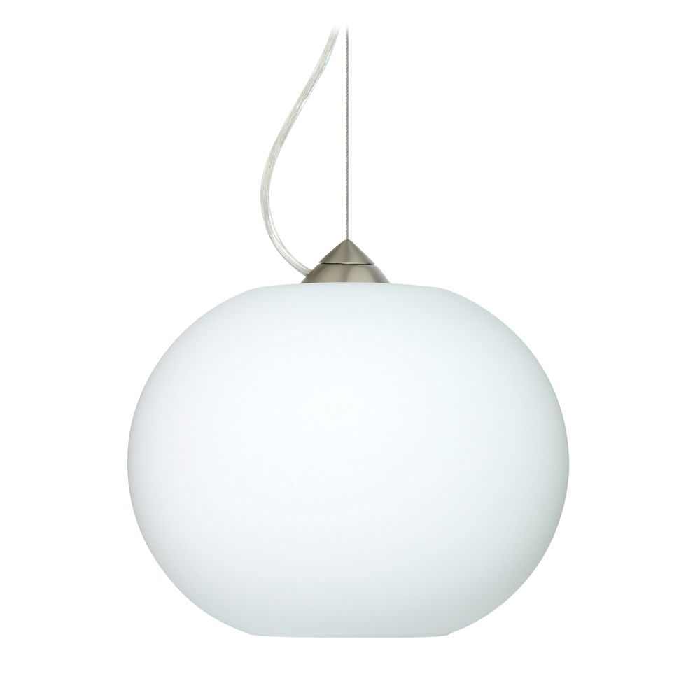Besa Lighting Luna Satin Nickel Led Pendant Light With Globe Shade Besa Lighting Luna Satin Nickel Led Pendant Light With Globe Shade