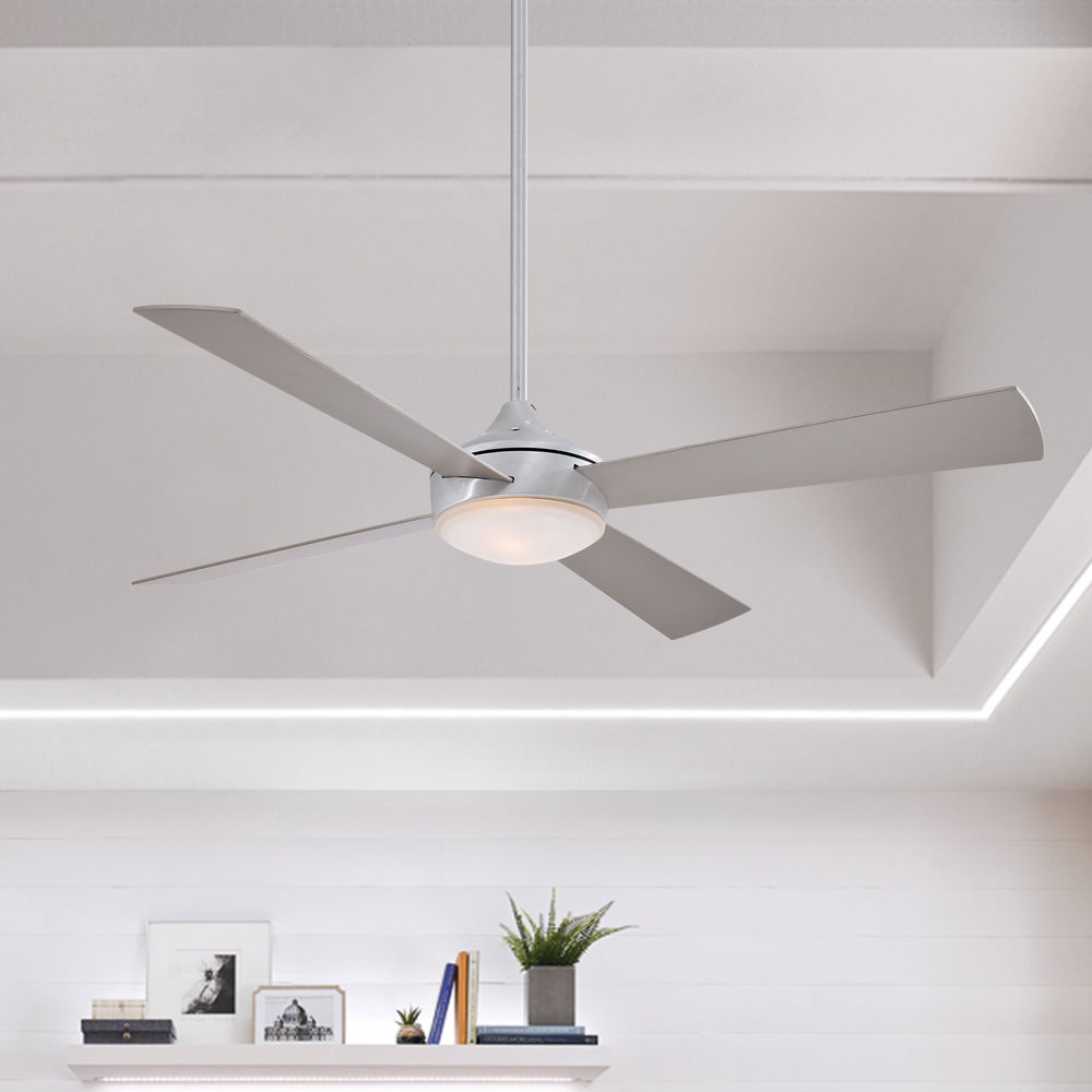 modern white ceiling fan with light
