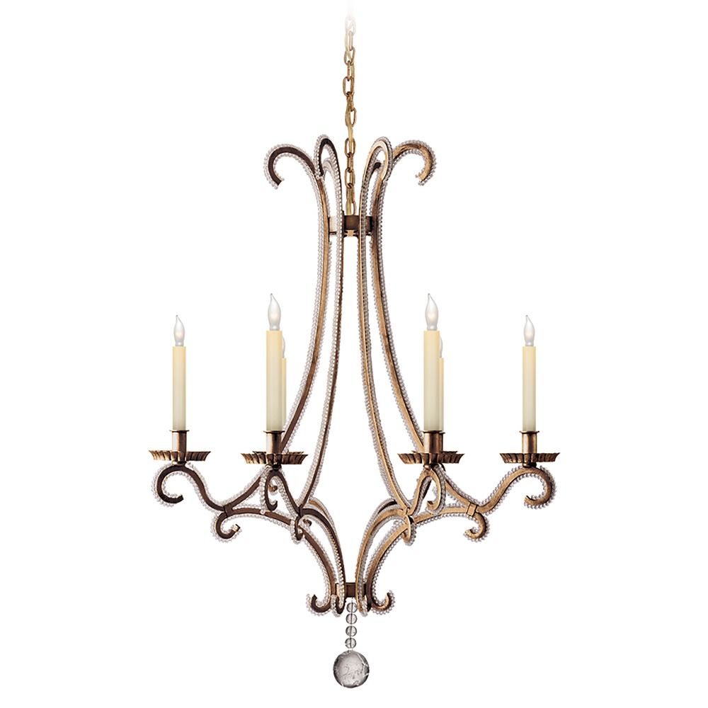 E.F. Chapman Oslo Chandelier in Gilded Iron by Visual Comfort